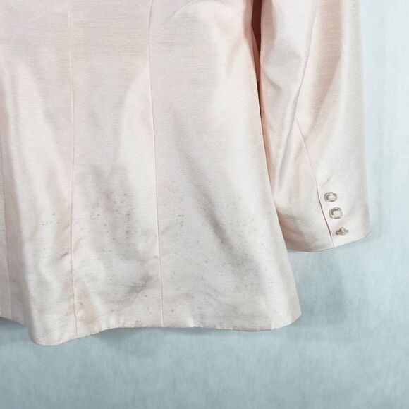 Cache Size 8 Blazer Set Coat and Cami VTG Light Pink Shiny Lined Buttons 595 - Picture 11 of 13